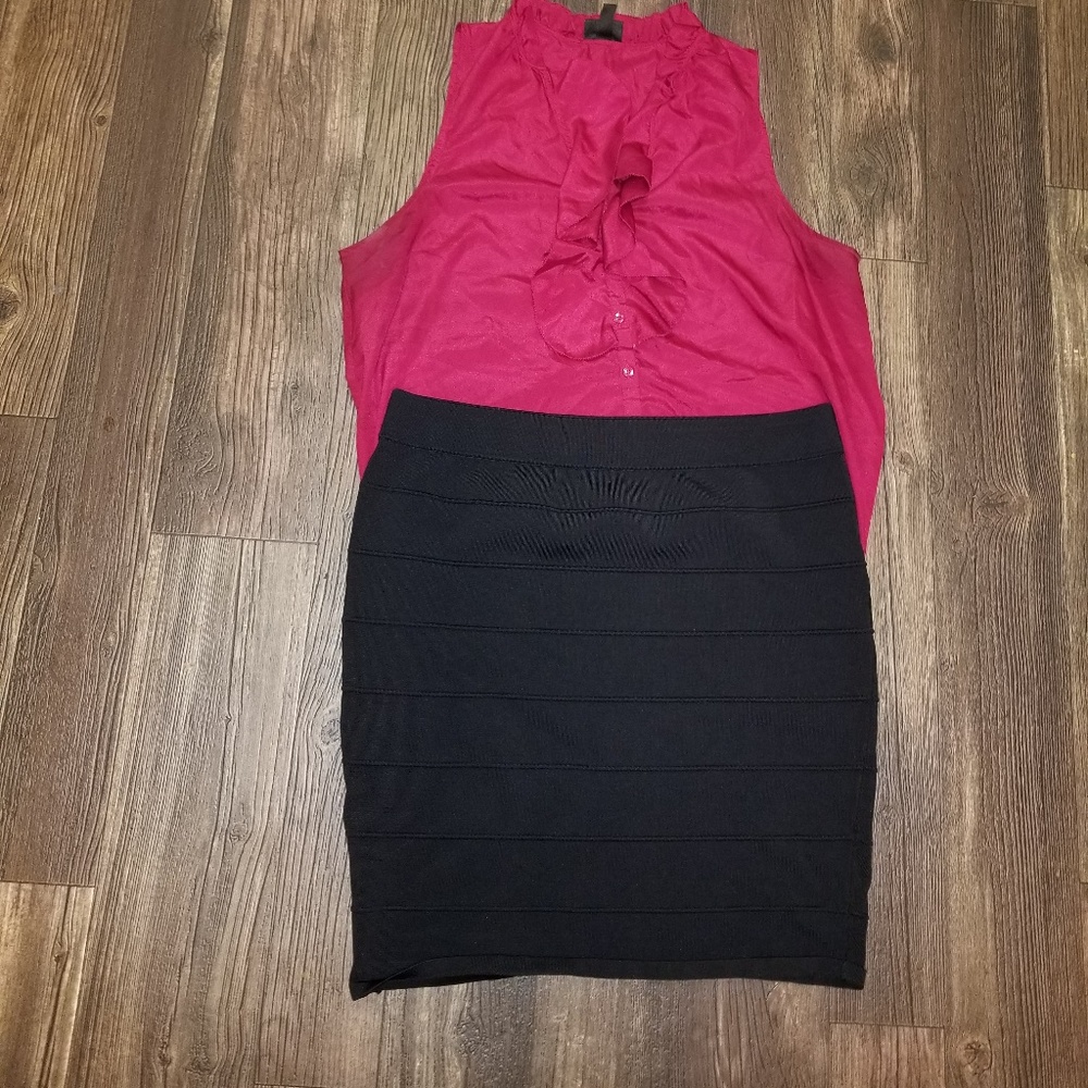 Banded bodycon mini skirt